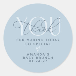 Dusty Blue Vielen Dank Runder Aufkleber