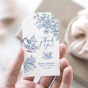 Dusty Blue Viktorianisch Garden Bridal Tee Vielen Geschenkanhänger