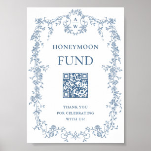 Dusty Blue Viktorianisch Honeymoon Fund Wedding Si Poster