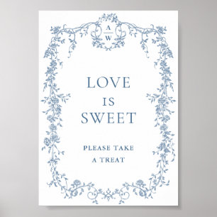 Dusty Blue Viktorianische Liebe ist Sweet Wedding  Poster