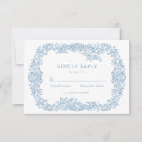 Dusty Blue Vintag Baroque Floral Replik
