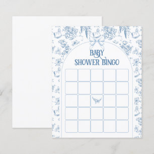 Dusty Blue Vintag Floral Baby Dusche Bingo Game