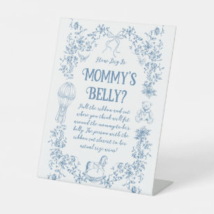 Dusty Blue Vintag Floral Baby Dusche Mama Bauch Sockelschild