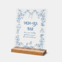 Dusty Blue Vintag Floral Baby Dusche Momosa Bar