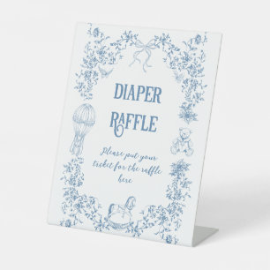 Dusty Blue Vintag Floral Baby Duschwanne Windeln Sockelschild