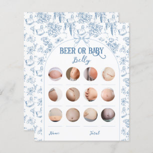 Dusty Blue Vintag Floral Beer oder Baby Bly Game