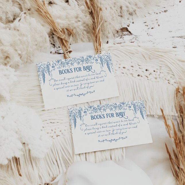 Dusty Blue Vintag Floral Nurse Babyduschbücher Begleitkarte (Von Creator hochgeladen)