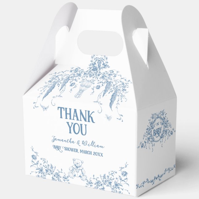 Dusty Blue Vintag Floral Nurse Babyduschbücher Geschenkschachtel (Vorderseite)