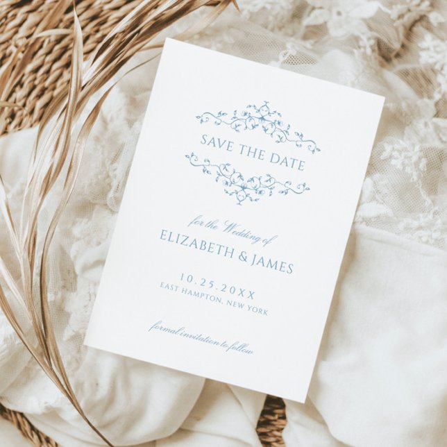 Dusty Blue Vintag Floral Save The Date (Von Creator hochgeladen)
