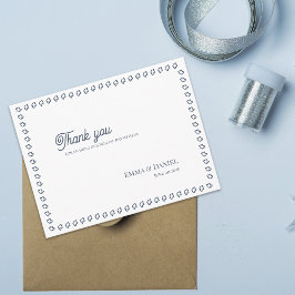 Dusty Blue Vintage Classic Wedding Thank You Postkarte