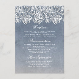 Dusty Blue Vintage Wedding Information Guest Begleitkarte