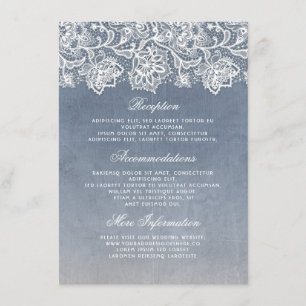 Dusty Blue Vintage Wedding Information Guest Begleitkarte