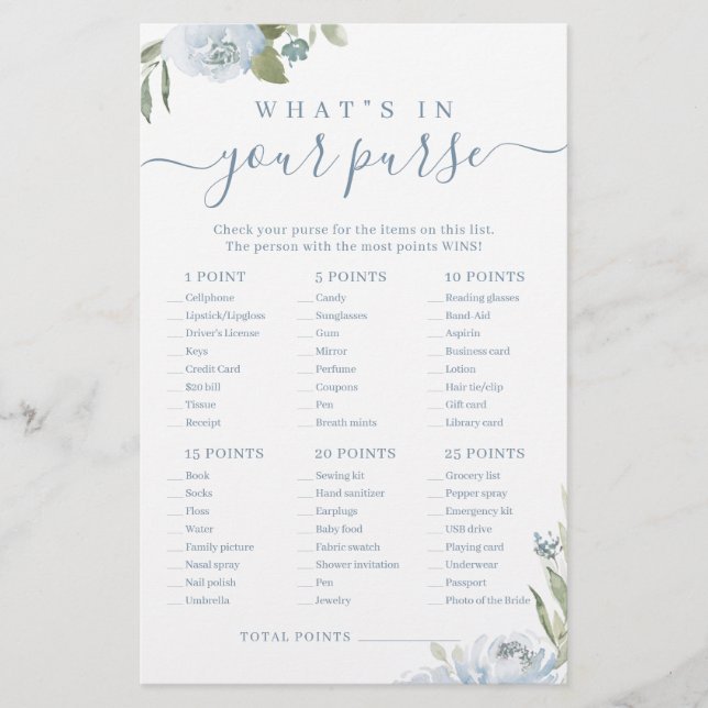 Dusty blue, was in deinem Brautparty-Handyspiel is (Vorderseite)