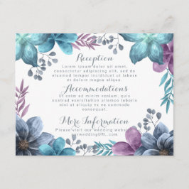 Dusty Blue Watercolor Floral Wedding Begleitkarte