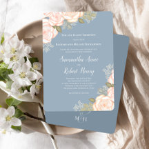 Dusty Blue Watercolor Floral Wedding