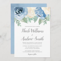 Dusty Blue Watercolor Floral Wedding