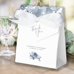 Dusty Blue Watercolor Floral Wedding Geschenkschachtel
