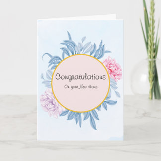 Dusty Blue Watercolor Gratulationen Neue Zuhause Karte