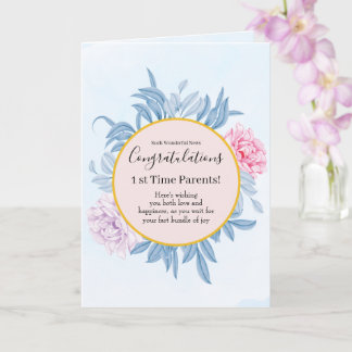 Dusty Blue Watercolor Pregnancy Herzlichen Glückwu Karte