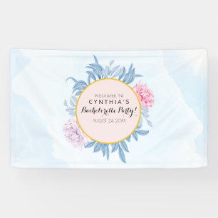 Dusty Blue Watercolor Succulent bachelorette Banner