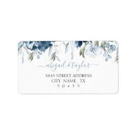 Dusty Blue Watercolor Wedding Address Label Adressaufkleber