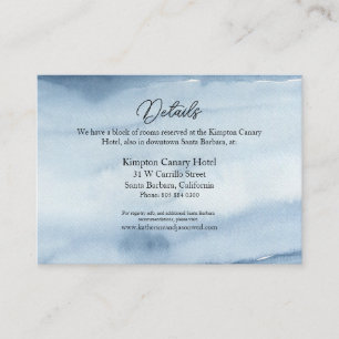 Dusty Blue Watercolor Wedding Card Begleitkarte