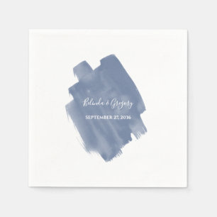 Dusty Blue Watercolor Wedding Serviette