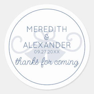Dusty Blue Wedding Bell Vielen Dank, Sticker