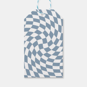 Dusty Blue Wedding Collection Karo überprüft Geschenkanhänger