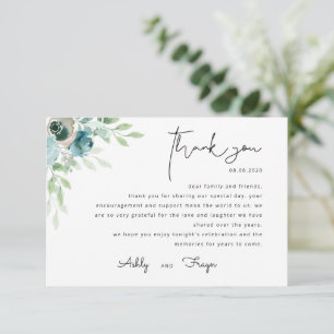 Dusty Blue Wedding Dankeschön Card Einladung