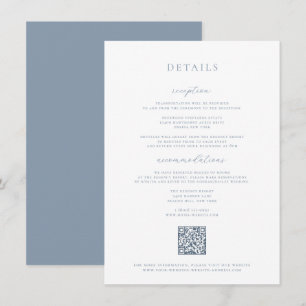 Dusty Blue Wedding Details Card Einladung