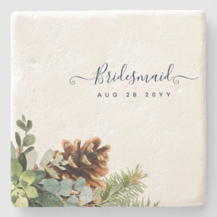 Dusty Blue Wedding Eukalyptus Greenerity Budget Steinuntersetzer