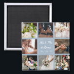 Dusty Blue Wedding Foto Collage Vielen Dank Magnet<br><div class="desc">Personalisieren Sie mit Ihren acht Lieblings-Hochzeit-Fotos,  Namen und besonderen Datum,  um eine einzigartige Foto-Collage,  Erinnerung und Geschenk zu schaffen. Ein schöner Schatz! Sie können den Hintergrund an Ihre Lieblingsfarbe anpassen. Entwickelt von Thisisnotme©</div>