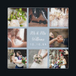 Dusty Blue Wedding Foto Collage Vielen Dank Magnet<br><div class="desc">Personalisieren Sie mit Ihren acht Lieblings-Hochzeit-Fotos,  Namen und besonderen Datum,  um eine einzigartige Foto-Collage,  Erinnerung und Geschenk zu schaffen. Ein schöner Schatz! Sie können den Hintergrund an Ihre Lieblingsfarbe anpassen. Entwickelt von Thisisnotme©</div>