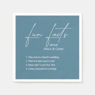 Dusty Blue Wedding Fun Fakten Serviette