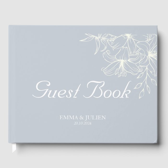 Dusty Blue Wedding Guest Book Gästebuch (Vorderseite)