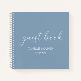 Dusty Blue Wedding Guest Book Notizbuch