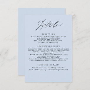 Dusty Blue Wedding Information Enclosure Card Begleitkarte