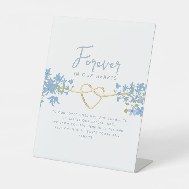 Dusty Blue Wedding Memorial Sockelschild (Vorderseite)