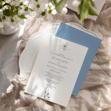 Dusty Blue Wedding | Minimaler botanischer Entwurf