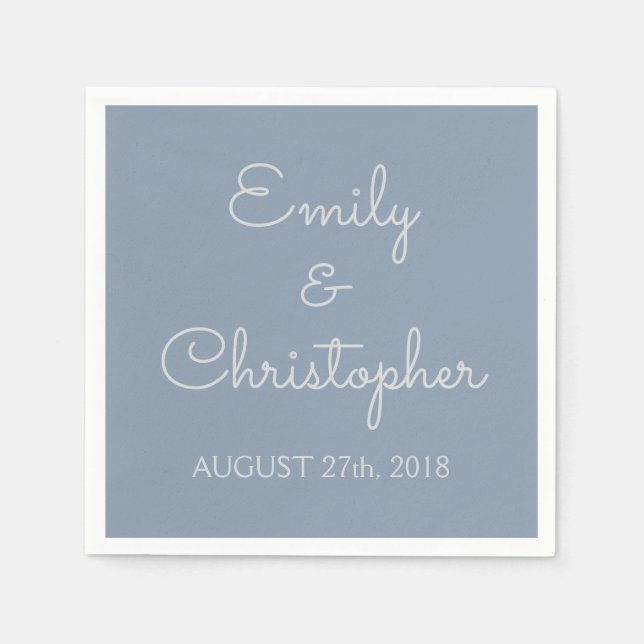 Dusty Blue Wedding oder Empfang Simple Napkins Serviette (Vorderseite)