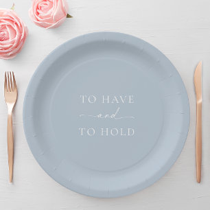 Dusty Blue Wedding Plate - HABEN UND HALTEN Pappteller