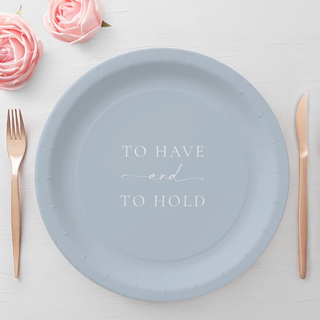 Dusty Blue Wedding Plate - HABEN UND HALTEN Pappteller (Von Creator hochgeladen)