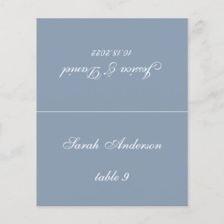 Dusty Blue Wedding Platzkarte - Gast Name