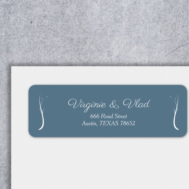 Dusty Blue Wedding Return-Adressetikett (Dusty Blue Wedding Return address label)