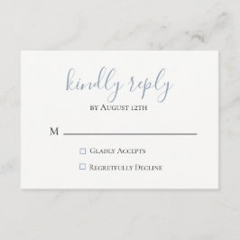 Dusty Blue Wedding RSVP Card