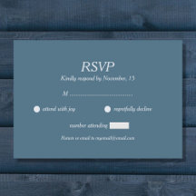 Dusty Blue Wedding RSVP Card