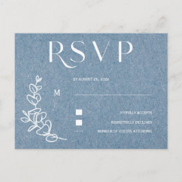 Dusty Blue Wedding RSVP Postkarte