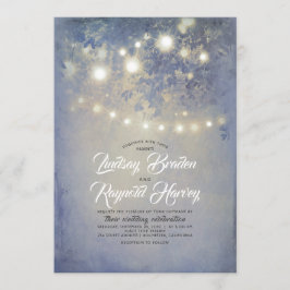 Dusty Blue Wedding | Rustikale String Lights Einladung