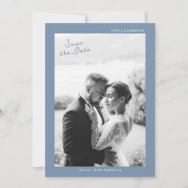 Dusty Blue Wedding Save the Date Einladung